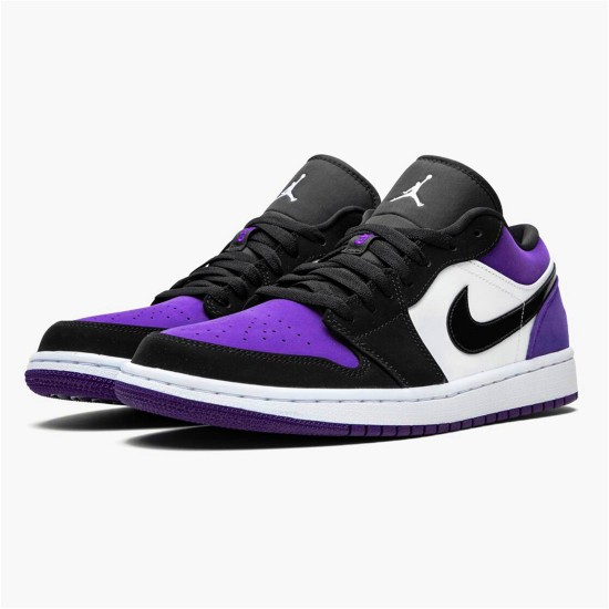 553558-125 Jordan 1 Low Court Purple Dámské A Pánské Boty