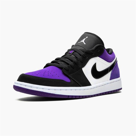 553558-125 Jordan 1 Low Court Purple Dámské A Pánské Boty