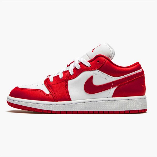 553560-611 Jordan 1 Low Gym Red White Dámské A Pánské Boty