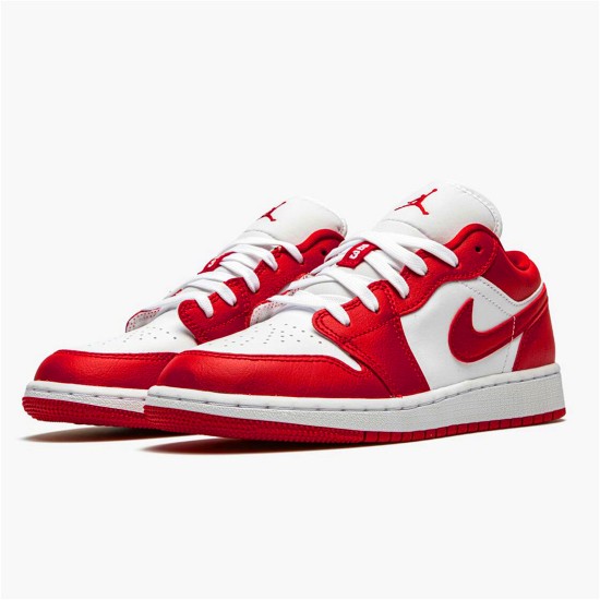 553560-611 Jordan 1 Low Gym Red White Dámské A Pánské Boty