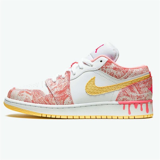 CW7104-601 Jordan 1 Low Paint Drip Dámské Boty