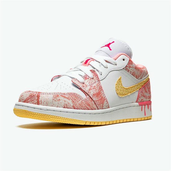 CW7104-601 Jordan 1 Low Paint Drip Dámské Boty