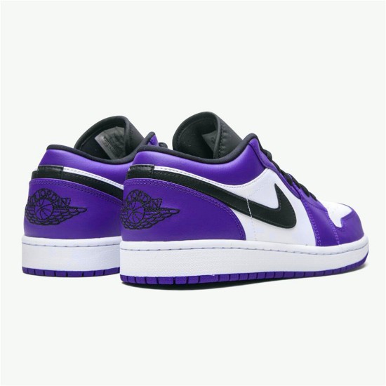 553558-500 Jordan 1 Low Court Purple White Dámské A Pánské Boty