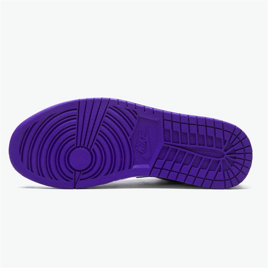 553558-500 Jordan 1 Low Court Purple White Dámské A Pánské Boty