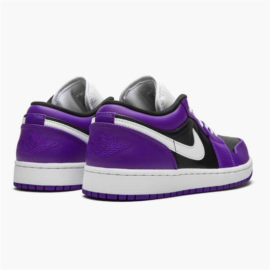 553558-501 Jordan 1 Low Court Purple Black Dámské A Pánské Boty
