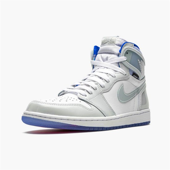 CK6637-104 Jordan 1 Retro High Zoom White Racer Blue Dámské A Pánské Boty