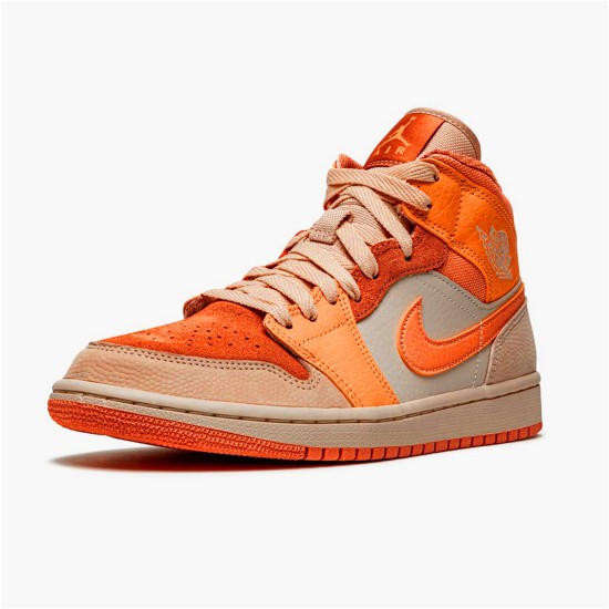 DH4270-800 Jordan 1 Mid Apricot Orange Dámské A Pánské Boty