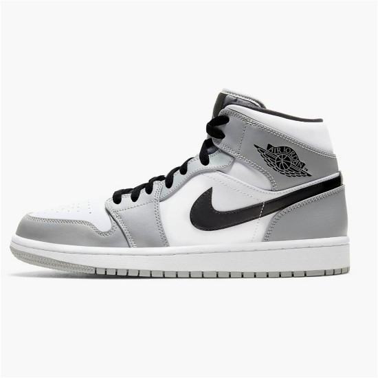 554724-092 Jordan 1 Mid Light Smoke Grey Dámské A Pánské Boty