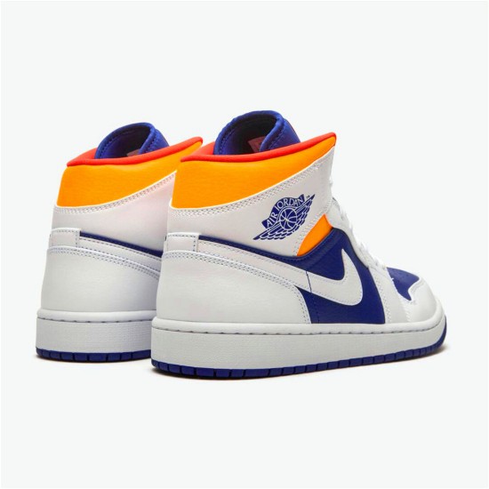 554724-131 Jordan 1 Mid Royal Blue Laser Orange Dámské A Pánské Boty