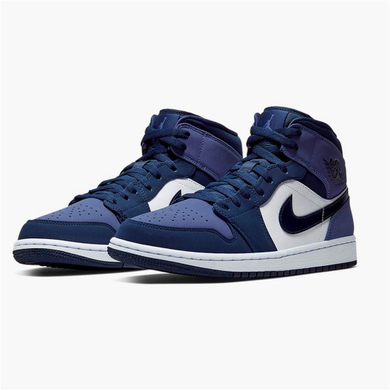 554724-445 Jordan 1 Mid Obsidian Sanded Purple Dámské A Pánské Boty