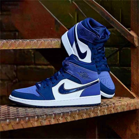 554724-445 Jordan 1 Mid Obsidian Sanded Purple Dámské A Pánské Boty