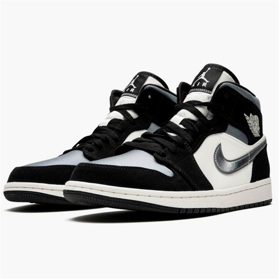 852542-011 Jordan 1 Mid Satin Grey Toe Dámské A Pánské Boty