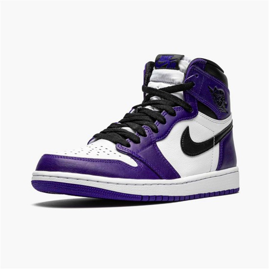 555088-500 Jordan 1 Retro High Court Purple White Dámské A Pánské Boty