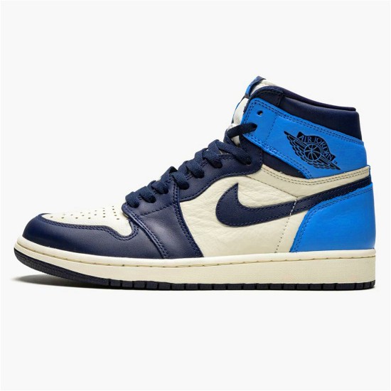 555088-140 Jordan 1 Retro High Obsidian UNC Dámské A Pánské Boty