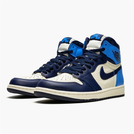 555088-140 Jordan 1 Retro High Obsidian UNC Dámské A Pánské Boty