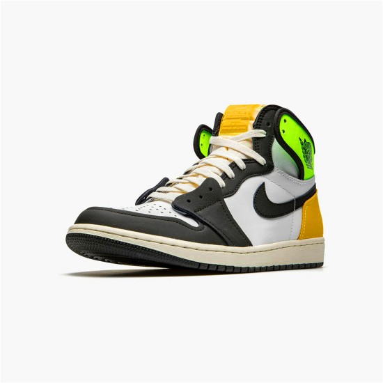 555088-118 Jordan 1 Retro High White Black Volt University Gold Dámské A Pánské Boty