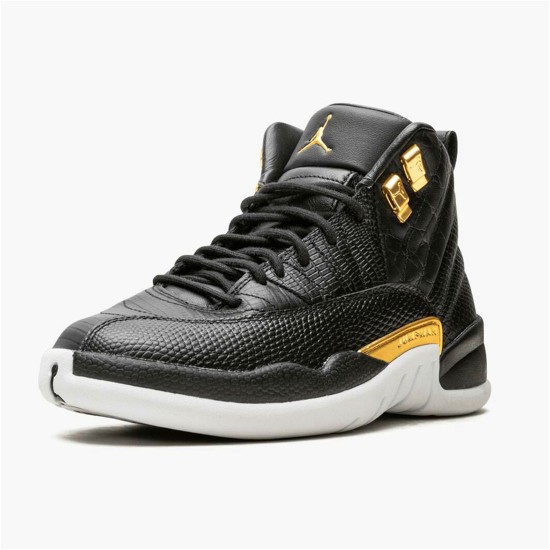 AO6068-007 Jordan 12 Retro Black Metallic Gold White Dámské A Pánské Boty