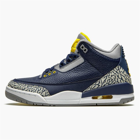 AJ3-820064 Jordan 3 Retro Michigan PE Pánské Boty