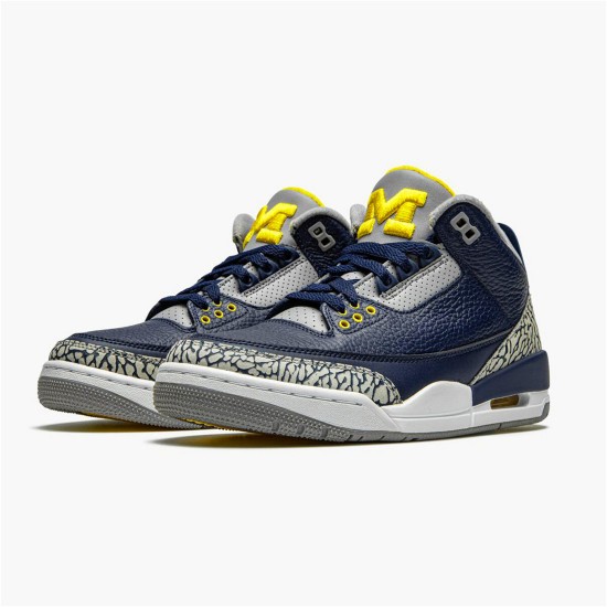 AJ3-820064 Jordan 3 Retro Michigan PE Pánské Boty