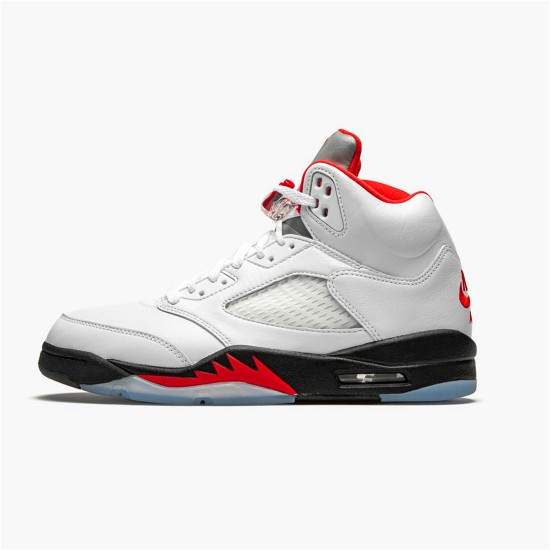 DA1911-102 Jordan 5 Retro Fire Red Silver Tongue (2020) Pánské Boty